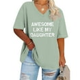 thumbnail image 2 of Drses Womens Summer Tops Women's Oversized V-neck Short Sleeved Solid Summer Base Shirt Sports T-shirt Tops for Women Trendy, 2 of 4