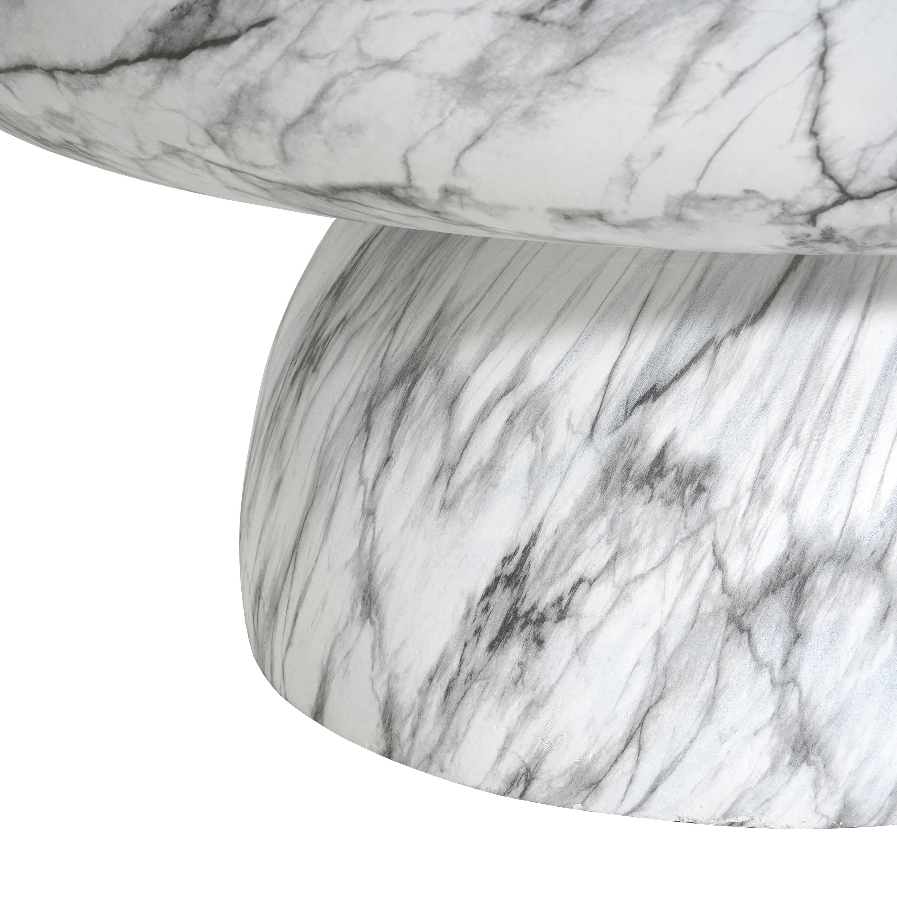 Coffee Table, Faux Marble Table for Both Indoor and Outdoor Use, Marble Finish