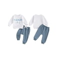 thumbnail image 3 of Elippeo Boys Autumn 2PCS Outfit Sets Long Sleeve O Neck Letter Embroidery Tops Drawstring Pants Sets 6 12 18 24 Months 3 Years, 3 of 10