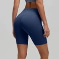 thumbnail image 4 of Dweltoz Biker Shorts Women High Waist Tummy Control Summer Stretch Workout for Gym Running Cheerleading,Dark Blue M, 4 of 5