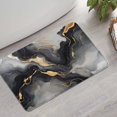 thumbnail image 2 of Gray Marble Gold Wave Pattern Bathroom Rugs Mat,Non Slip Microfiber Bathroom Rug,Rubber Backing,Soft Bathroom Mats for Bathroom Floor,Tub and Shower,17x27in(43x68cm), 2 of 5