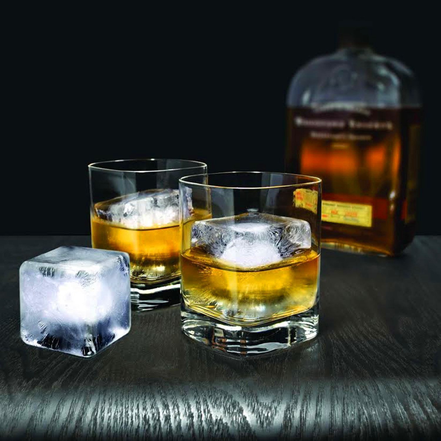 Ticent Ice Cube Trays (Set of 2) - Silicone Sphere Whiskey Ice Ball Maker with Lids & Large Square Ice Cube Molds for Cocktails & Bourbon - Reusable & BPA Free - image 4 of 7