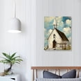 thumbnail image 4 of Shiartex Farmhouse Decor Wall Art Country Church Pictures Christian Religious Faith Framed Artwork Rustic Canvas Prints Painting Vintage Cotton Encircled Church Poster for Church Bedroom 12x16 in, 4 of 5