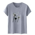 thumbnail image 3 of Blusas de Manga Corta para las Mujeres Divertida Impresión Cuello Redondo Camiseta Vintage, Blusas de Primavera para las Mujeres, 3 of 4