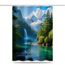 Shower Curtain 59" W x 79" H Waterproof Soft Polyester Fabric Bathroom Decoration Curtains with Hooks Machine Washable