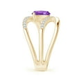 thumbnail image 3 of ANGARA Natural Diagonal Marquise 1.3 ct Amethyst Ribbon Shank Ring in 14K Yellow Gold for Women (Size-12x6mm) | February Birthstone, Anniversary, Jewelry Gift for Women | Natural Amethyst Ring, 3 of 9