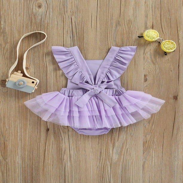 HAOAN Infant Baby Girls Summer Romper Dress Mermaid Fish Scale Fly Sleeve  Tulle Tutu Jumpsuit Outfit 