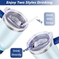 thumbnail image 5 of 40oz Cute Ocean Life Turtle Stainless Steel Flip Straw Tumbler Spill Proof Travel Cup Double Wall Vacuum Insulated Coffee Mug with Top Handle, 5 of 6