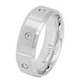 thumbnail image 2 of 8MM Comfort Fit Titanium Wedding Band Brushed Center Polish Beveled Edge CZ Titanium Ring (Size 7 to 15), 2 of 2
