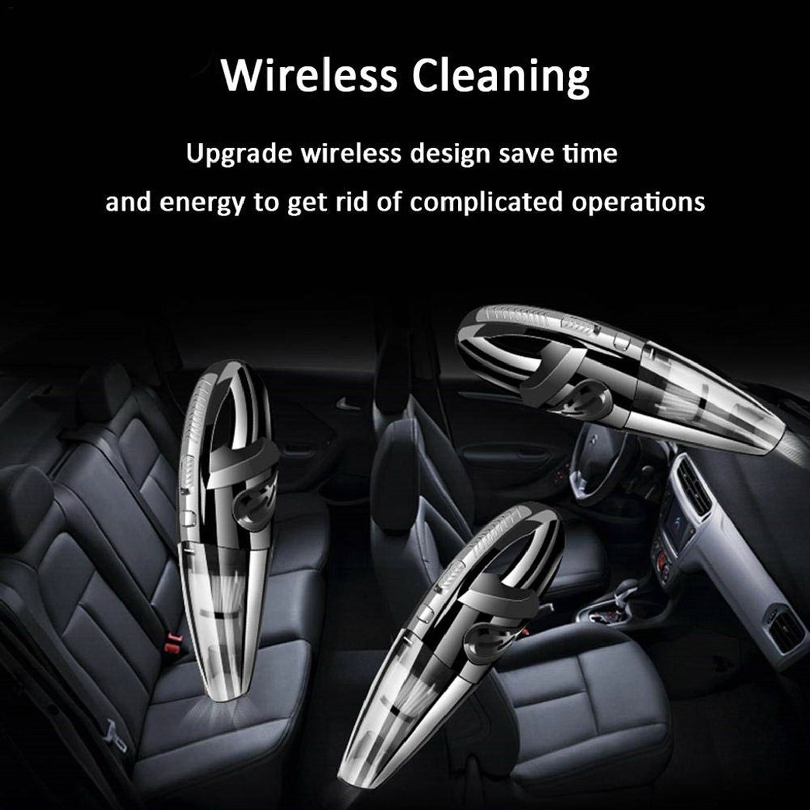 TanSiDing Rechargeable Cordless Wet Dry Vacuum Cleaner Handheld 120W High Power 4000Pa Suction for Car Home Pet Hair Cleaning Portable USB Charging Lightweight Powerful