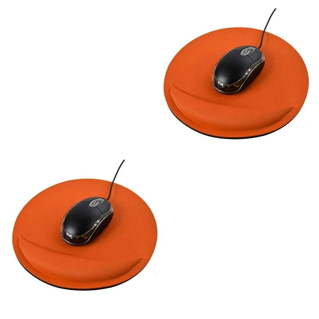 VONKY Non-slip Mouse Pad Round Soft Wrist Protected Cushion Solid Color EVA Gaming orange 2Set