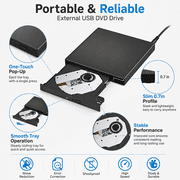 Yuege External DVD Drive ,External USB Drive DVD Drive,External DVD Drive,Black