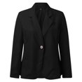 thumbnail image 4 of BOOMILK Blazers for Women Business Casual Solid Single Button Long Sleeve Slim Suit Jacket Black M, 4 of 5