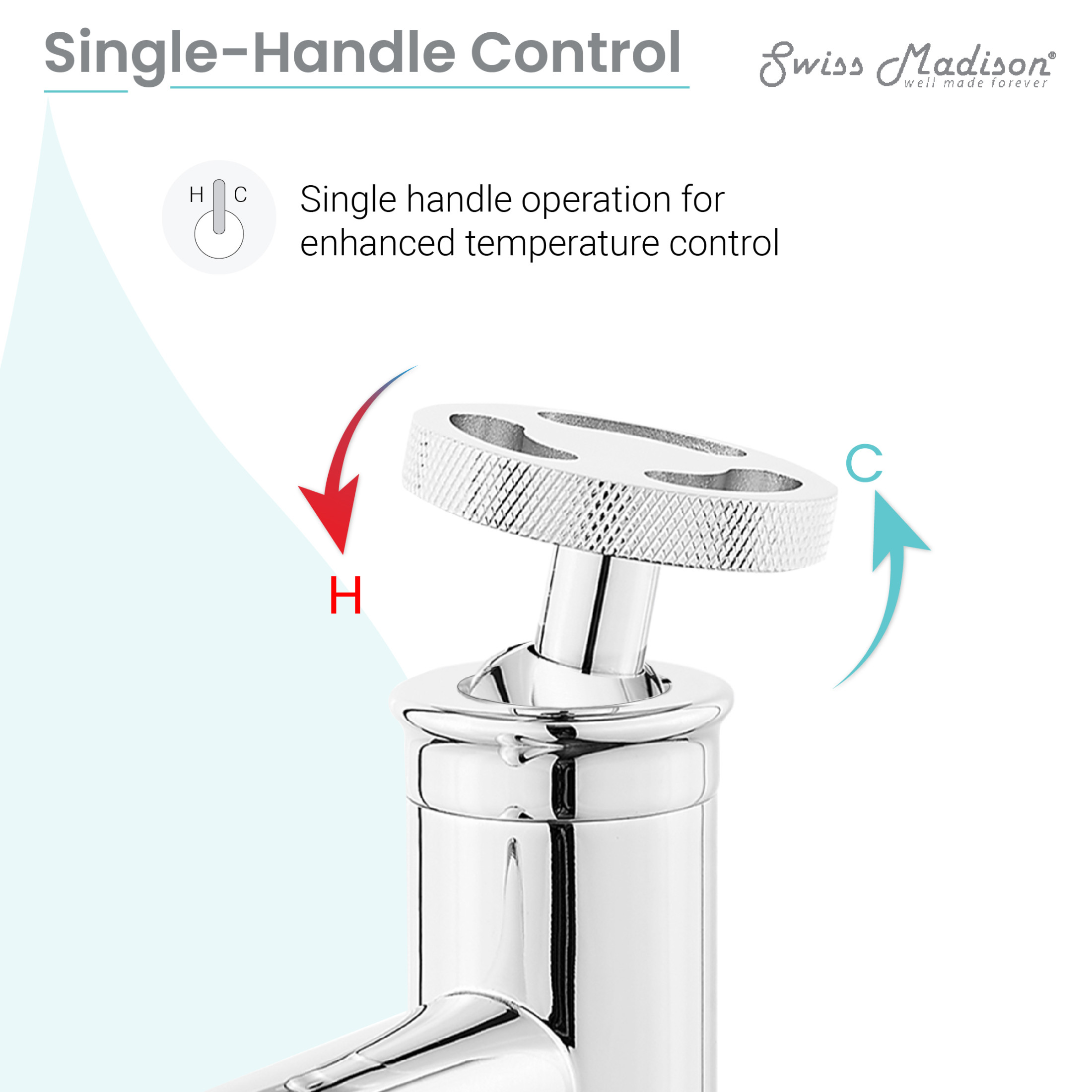 Avallon Single Hole, Single-Handle Wheel, Bathroom Faucet in Chrome
