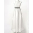 thumbnail image 5 of Eandarui Kids Flower Girl Floral Lace Dress Halter Neck Chiffon Long Junior Bridesmaid Dress Pageant White 10, 5 of 7