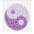 thumbnail image 3 of Ambesonne Yin Yang Shower Curtain, Graphic Yin Yang Tile, 69"Wx84"L, Violet and Pale Mauve, 3 of 3