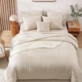thumbnail image 5 of Amberspace 7-piece Bed in a Bag Comforter Set with Sheets,Beige,California King, 5 of 8