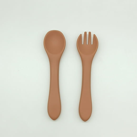 Children'S Silicone Spoon and Fork Set Baby Eating Training Spoon Food Grade Silicone Mother and Baby Feeding Spoon Baby Predator Spoon - Stage Baby Spoon Fork Food Grade, By PRYESS