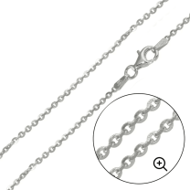 Rhodium Plated 925 Sterling Silver Brillantina DC 050 Chain 2.1mm Italy 18" Jewelry Female Unisex