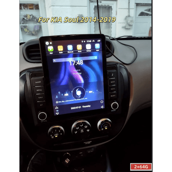 2 64G 9.7in Double Din Car Stereo Radio for KIA Soul 2014-2019 - with Carplay and Android Auto GPS Navigation, Backup Camera, Bluetooth, WiFi, FM/RDS SWC Mirror Link