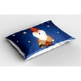thumbnail image 2 of Ambesonne Gnome Pillow Sham 2 Pack, Elf at Night with Cartoon, 26"x20", Navy Blue and Scarlet, 2 of 3