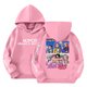 thumbnail image 1 of Moonsky Sudadera con capucha y cordón HUNTRX, estampado de grupo de chicas coreanas, jersey corto, suave y cómodo, top de manga larga para primavera y otoño. Rosa 110, 1 of 4