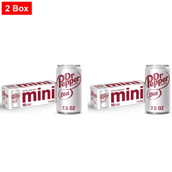 Diet Dr Pepper Soda Mini Cans 10 CT / 7.5 fl oz - 2 Box