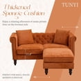 thumbnail image 6 of 62" L-Shaped Button Tufted Sofa Loveseat with Movable Ottoman, Wood , Comfort Pillow for Living Room, 6 of 6