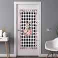 thumbnail image 3 of Easter Bunny Roses Window Privacy Film, Pink Floral Spring Black Buffalo Plaid Static Cling UV Sun Blocking Tint Film Heat Control Windows Films for Bedroom Bathroom, Window Stickers 35.4"x78.7", 3 of 8