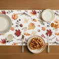 thumbnail image 4 of OVZME Balle Fall Leaves Table Runner for Kitchen Dining Table, Thanksgiving Autumn Printed Harvest Pumpkins Maple Leaves for Halloween Holiday Home Decorations, Water-Proof, Washable, 13" W x 90" L, 4 of 6