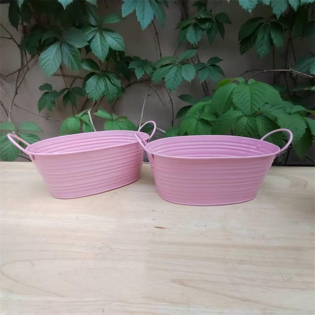 AOOOWER Multipurpose Metal Flower Container Planter For Balcony Windowsill Gardening Home Wedding Party Display 2pcs