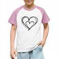 thumbnail image 2 of RKSTN Chemises Garçons Unisexes Imprimé Cœur Saint-Valentin Printemps Été Manches Courtes Élégantes Patchwork Col Rond T-Shirt Léger Doux Polyvalent pour 3-15 Ans, 2 of 8