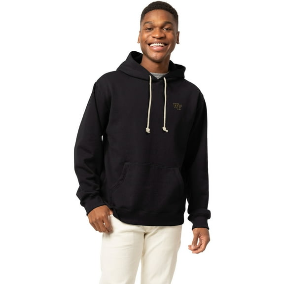 Men's-League Collegiate Wear  Black Wake Forest Demon Deacons Essentials 2.0 Fleece Pullover Hoodie