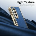 thumbnail image 6 of Dteck Case for Samsung Galaxy Z Fold 4,Luxury Leather Built-in Screen Protector Case Shockproof Electroplated Hard PC Bumper Cover for Galaxy Z Fold 4 5G,Blue, 6 of 9