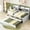 White Washed, variant on Light Grey Captain Bed with Bookcase Headboard and Storage / Provides Functional Storage Solutions