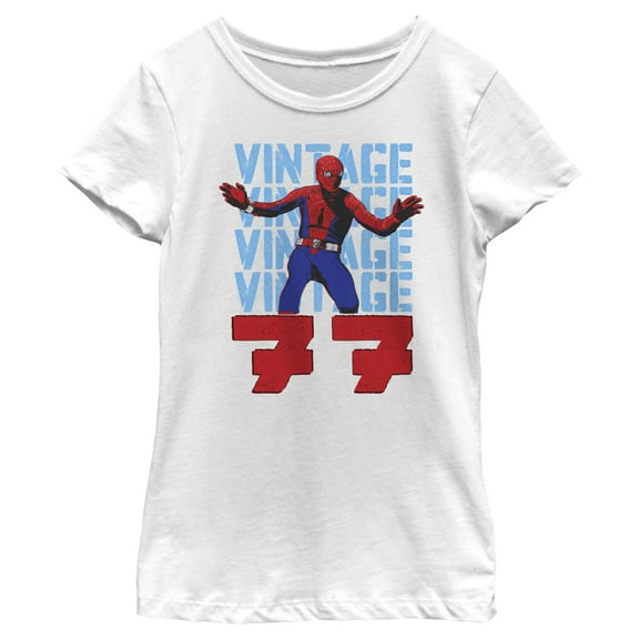 Girl's Marvel Spider-Man Beyond Amazing VINTAGE 77 SPIDEY T-Shirt