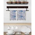 thumbnail image 3 of Boho Blue Flower Kitchen Dish Towels for Drying Dishes Set of 2, Spring Watercolor Country Floral Plant Waffle Weave Microfiber Hand Tea Bathroom Towels Quick Dry & Absorbent Towel 15.7x23.6, 3 of 7
