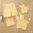 thumbnail image 2 of Xmarks Family Matching Swimsuits Mommy and Me Two Pieces Tropical Print Ruffled Bikini Set Bathing Suits/One Pieces Set Swimwear, Dad and Son Casual Swim Trunks, 2 of 9
