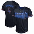 thumbnail image 1 of Men's To-ronto B-lue Baseball Jersey #4 George Springer Black Replica Player Name Jays Jersey, 1 of 2