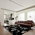 thumbnail image 3 of Area Rugs Of Small White Chrysanthemums, Black Background Rug, Washable Rug Pattern Clear Comfortable Feet Apply To Entryway Hallway Bedroom Living Room 2x3ft, 3 of 6