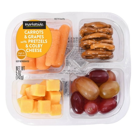 Marketside Snack Pack, Carrots, Grapes, Pretzels & Colby ...