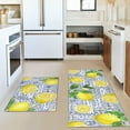 thumbnail image 4 of Lemon Kitchen Mat Set of 2 Piece Non Slip Rubber Backing Washable Kitchen Rugs and Mats for Floor Kitchen Rug Runner Lemon Decor Blue, 4 of 5