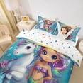 thumbnail image 2 of Metsweet Dreamy Unicorn Duvet Cover King, Cartoon Ocean Mermaid King Bedding,3 Pieces,1 Duvet Cover and 2 Pillowcases, 2 of 6