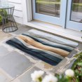 thumbnail image 2 of Navy Blue Beige Ombre Doormat Outdoor Entrance 16"x24", Vintage Modern Abstract Aesthetic Absorb Moisture Dirt Door Mats, Non-Slip Rubber Backing Floor Mats Indoor, Low-Profile Front Door Rugs, 2 of 9