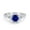 Blue Sapphire CZ, variant on Floral Art Deco Engagement Ring Morganite CZ 925 Sterling Silver Size 12