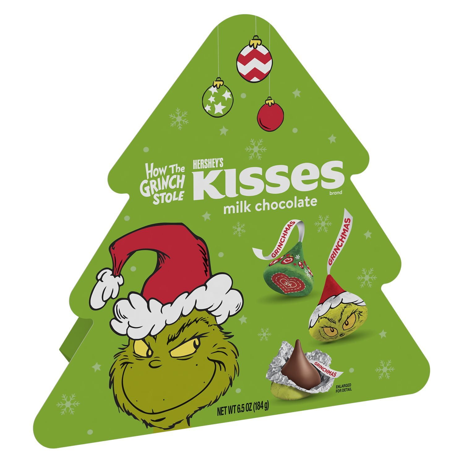 HERSHEY'S, KISSES Grinch Milk Chocolate Candy, Christmas, 6.5 oz, Gift