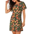 thumbnail image 2 of Fotbe Fruits Peach Bata de Dormir para Mujer con Estampado, Camisón de Algodón de Manga Corta, Ropa de Dormir Casual, 2 of 6
