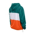 thumbnail image 3 of Men's New Era Aqua Miami Dolphins Ripstop Quarter-Zip Hooded Windbreaker, 3 of 5