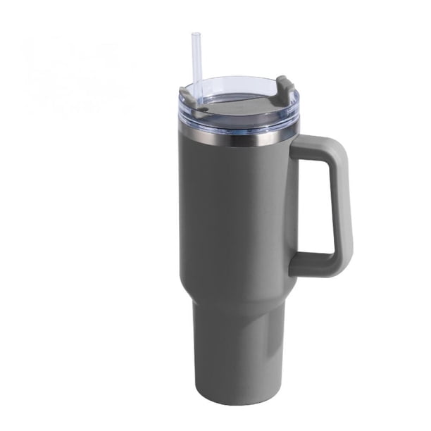 Taza térmica de acero inoxidable con tapa de pajita, 1,2 L