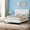 White, variant on 4 EVER WINNER Queen Bed Frames, Queen Bed Frame with Wooden Slats Support, Queen Bed with Diamond Vertical Stripe Design, Mattress Foundation, No Box Spring Needed, Black